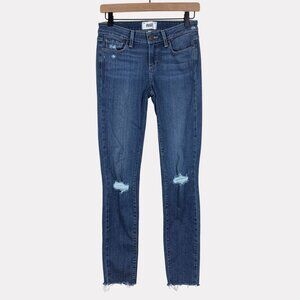 Paige Verdugo Ultra Skinny Distressed Jeans Womens 26 Medium Wash Blue Stretch
